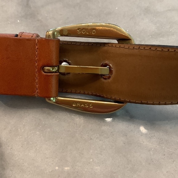 Bullock and Jones belt solid brass buckle size 36 quiet luxury accessory item - Picture 4 of 11